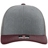 Richardson Heather Grey/Charcoal/Maroon Trucker Cap