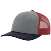 Richardson Heather Grey/Cardinal/Navy Trucker Cap