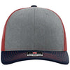 Richardson Heather Grey/Cardinal/Navy Trucker Cap