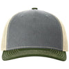 Richardson Heather Grey/Birch/Army Olive Five-Panel Trucker