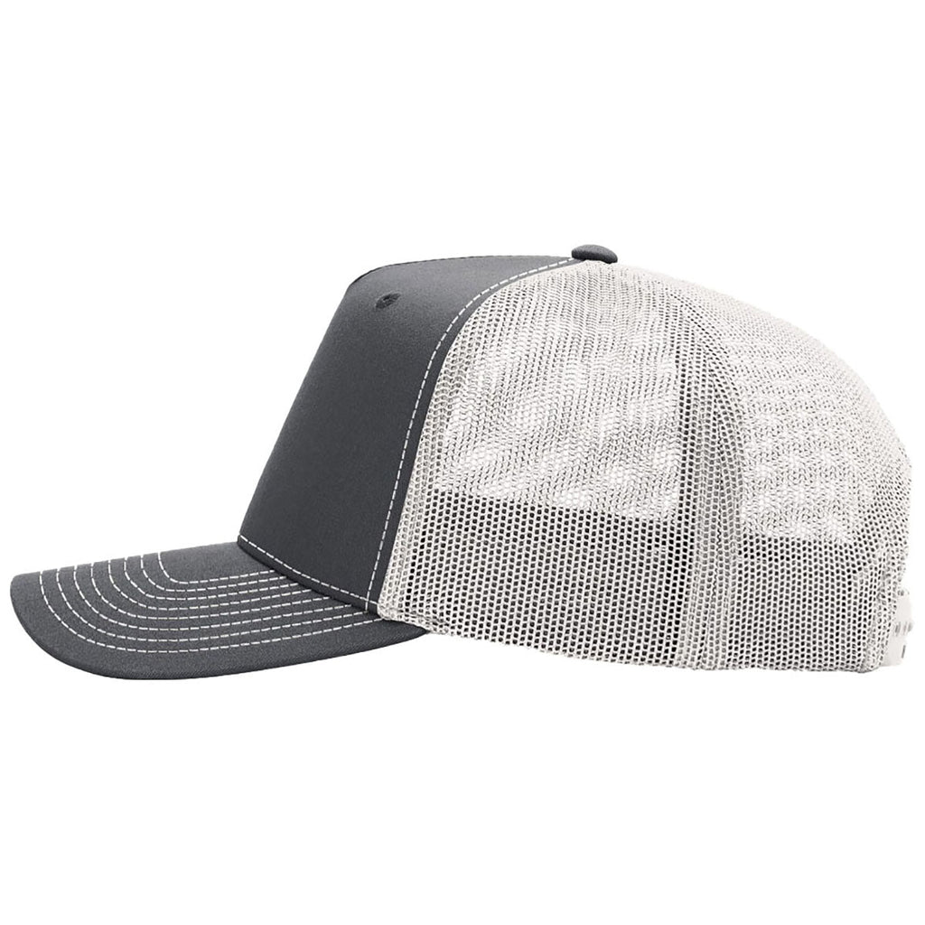 Richardson Charcoal/Ice Grey Five-Panel Champ Trucker