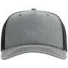 Richardson Heather Grey/Black Five-Panel Champ Trucker
