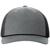 Richardson Heather Grey/Black/Black Five-Panel with Rope