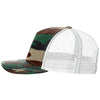 Richardson Green Camo/White Printed Five-Panel Trucker