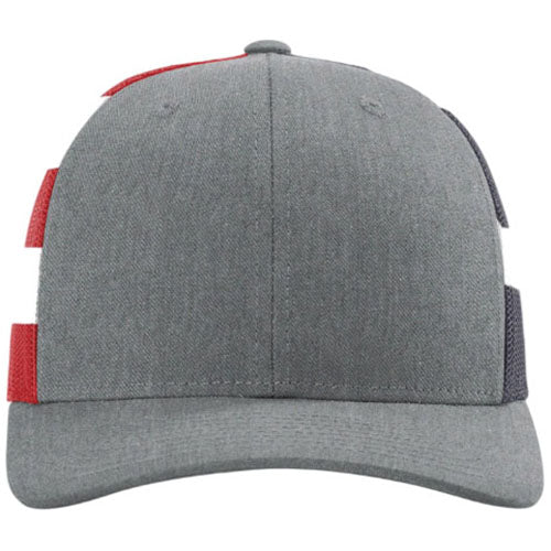 Richardson Heather Grey/Stars Stripes Printed Mesh Trucker