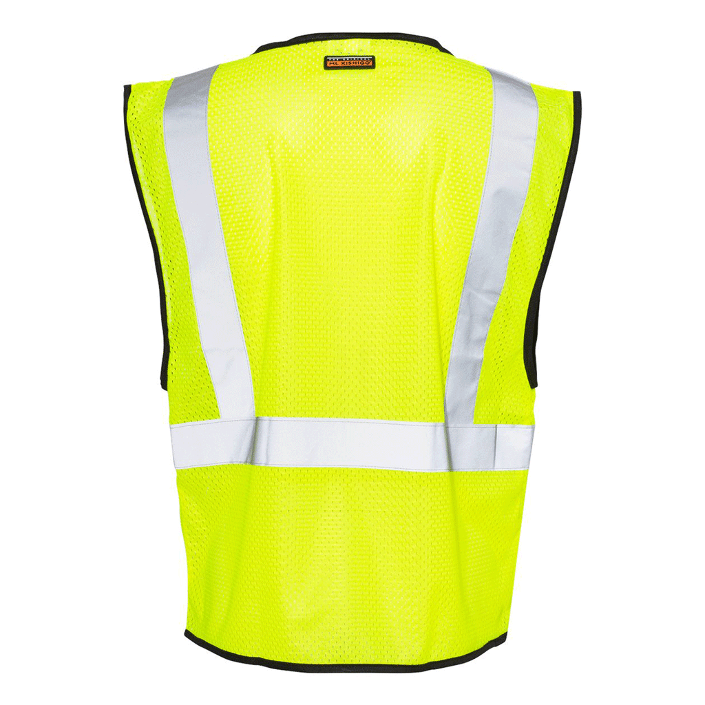 ML Kishigo Men's Lime Class 2 Zippered Mesh Economy Vest