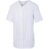 Augusta Sportswear Men's White/Royal Pinstripe Full-Button Jersey