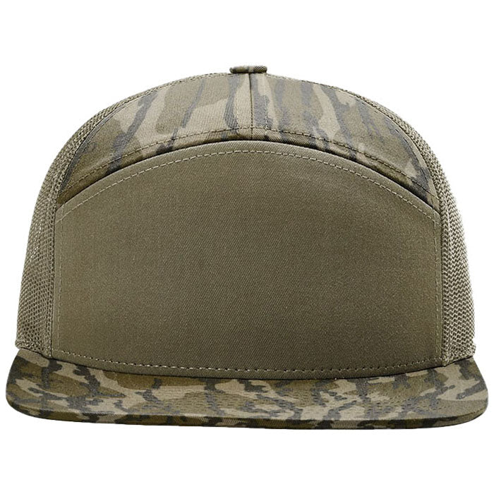 Richardson Mossy Oak Bottomland/Loden Printed 7-Panel Trucker