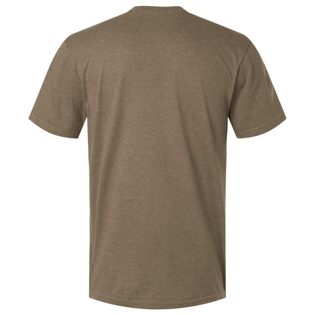 American Apparel Men's Heather Army CVC Henley Tee