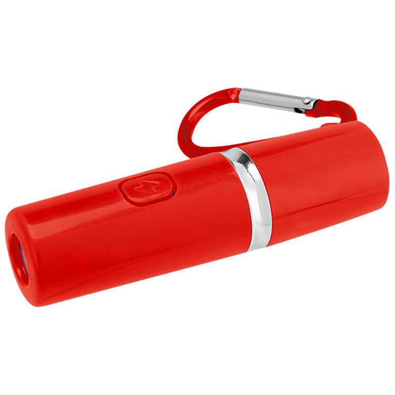 Hit Red Rechargeable Portable Alarm And Flashlight With Carabiner Attachment