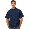 Columbia Men's Collegiate Navy PFG Bahama Short Sleeve Shirt