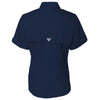 Columbia Women's Collegiate Navy PFG Tamiami Short Sleeve Shirt