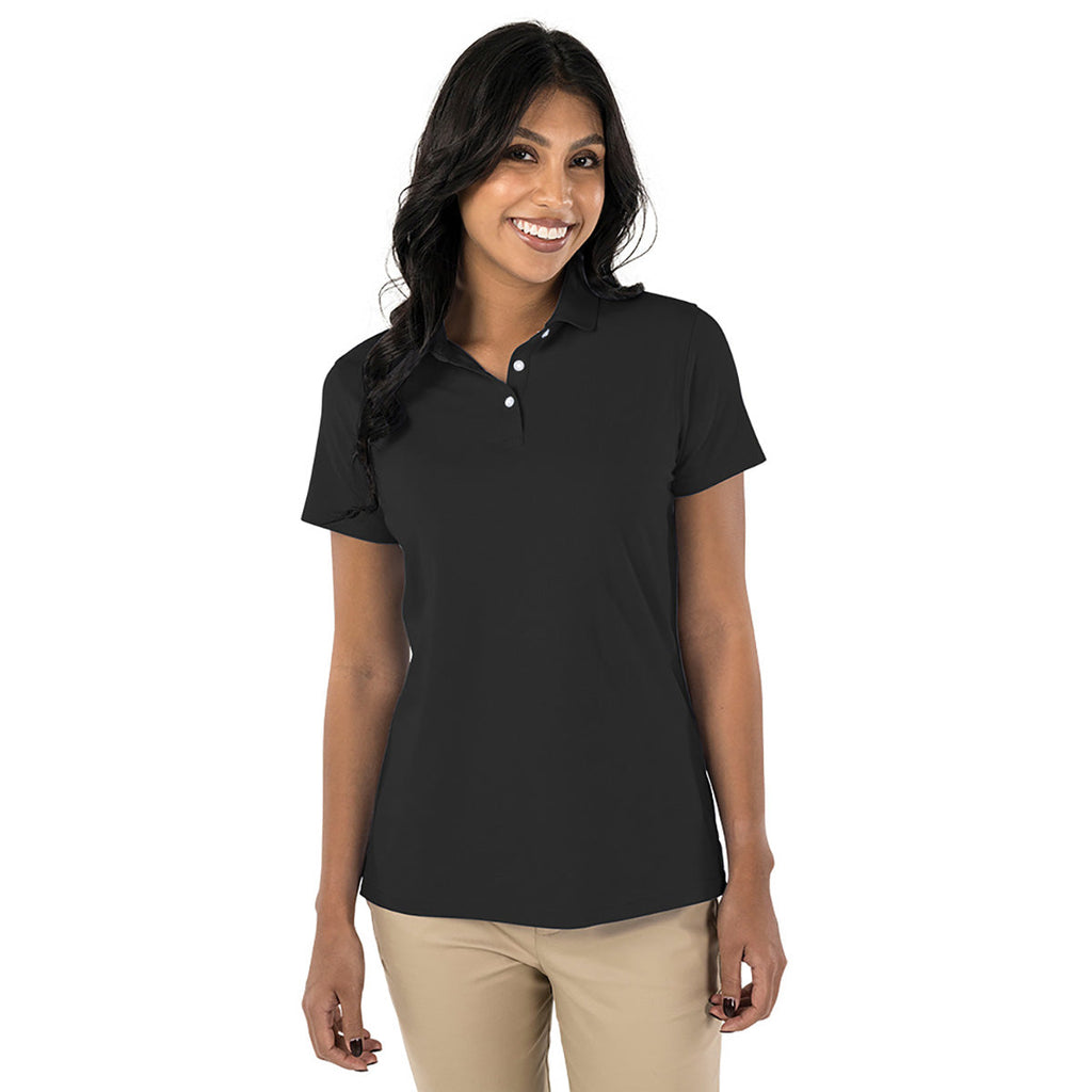 Charles River Women's Black Greenway Stretch Cotton Polo