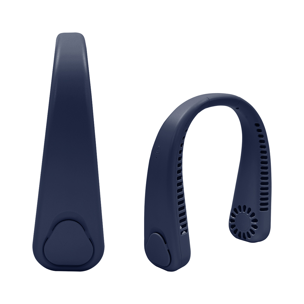 Hit Navy Blue Hands-Free Rechargeable Neck Fan 2.0