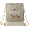 Leed's Natural/Grey Split Recycled Cotton Drawstring Bag
