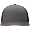 Richardson Charcoal/Black Solid Twill Trucker