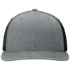 Richardson Heather Grey/Black Solid Twill Trucker