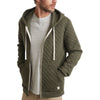 Marine Layer Men's Olive Heather Corbet Quilted Full Zip Hoodie