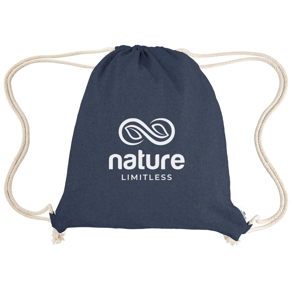 Hit Navy Arden Recycled Cotton Drawstring Bag