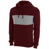 Vantage Men's Deep Maroon Premium Cotton Blocked Fleece Pullover Hoodie