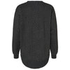 LAT Women's Black Leopard Weekend Fleece Crewneck Sweatshirt