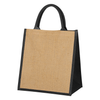 Hit Natural with Black Escape Jute Tote Bag