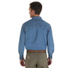 Wrangler Men's Antique Riggs Workwear Long Sleeve Button Down Solid Denim Work Shirt