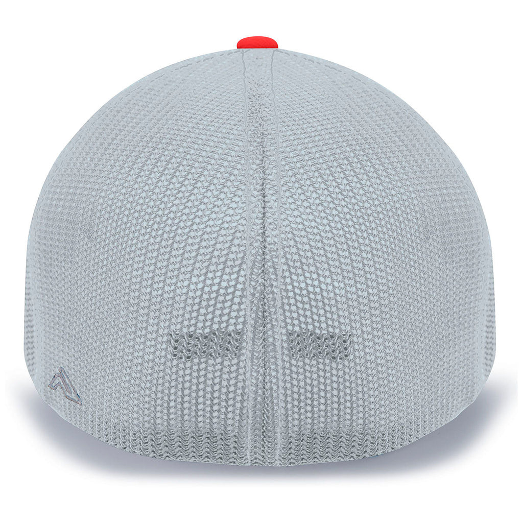 Pacific Headwear Silver/Red Universal Fitted Trucker Mesh Cap