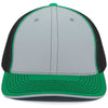Pacific Headwear Silver/Black/Kelly Universal Fitted Trucker Mesh Cap