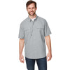 Dri Duck Men's Grey Crossroad Dobby Short-Sleeve Woven Shirt
