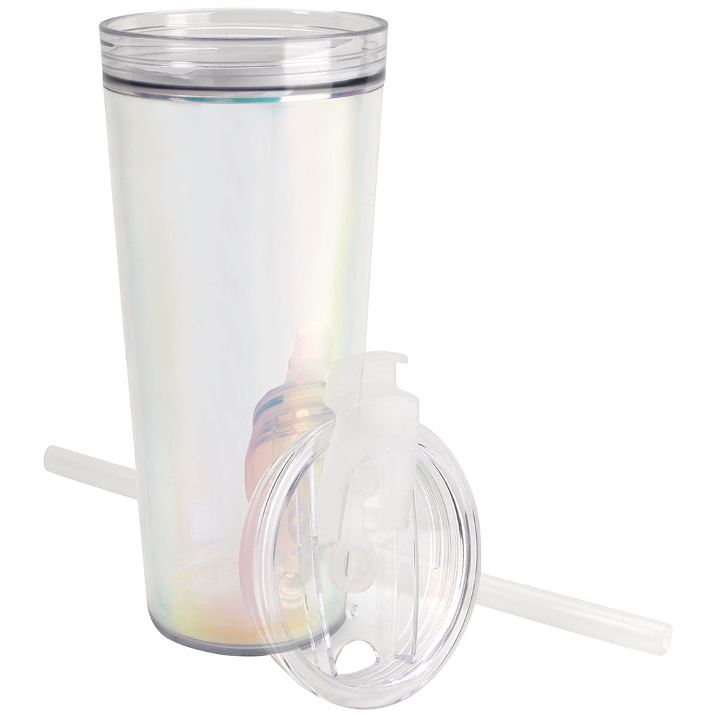 Koozie Group Clear Iridescent Glam Recycled Tumbler - 24 oz.