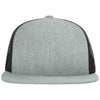 Richardson Heather Grey/Black Acrylic-Wool Blend Flatbill Trucker