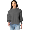 Charles River Women's Grey Camden Spliced Crew Neck Sweatshirt