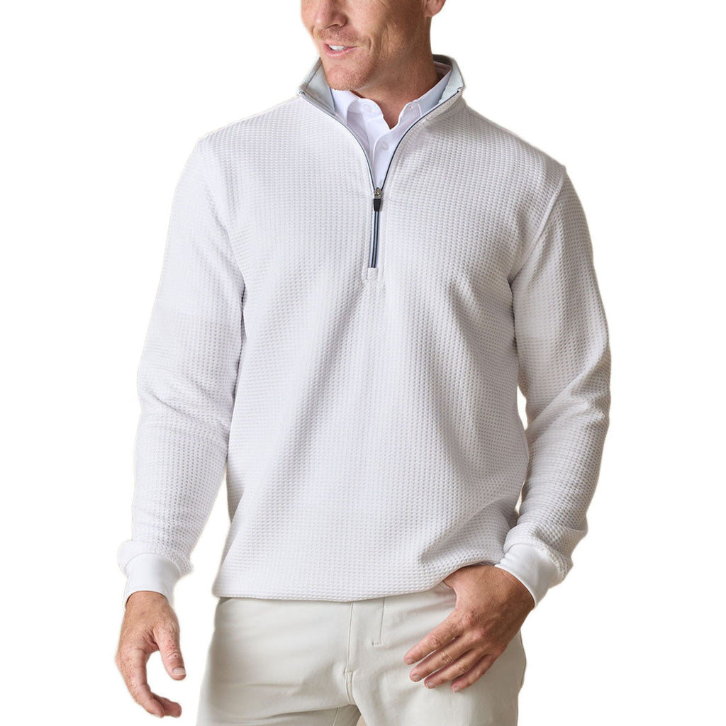 Straight Down Men's White Optic Quarter Zip