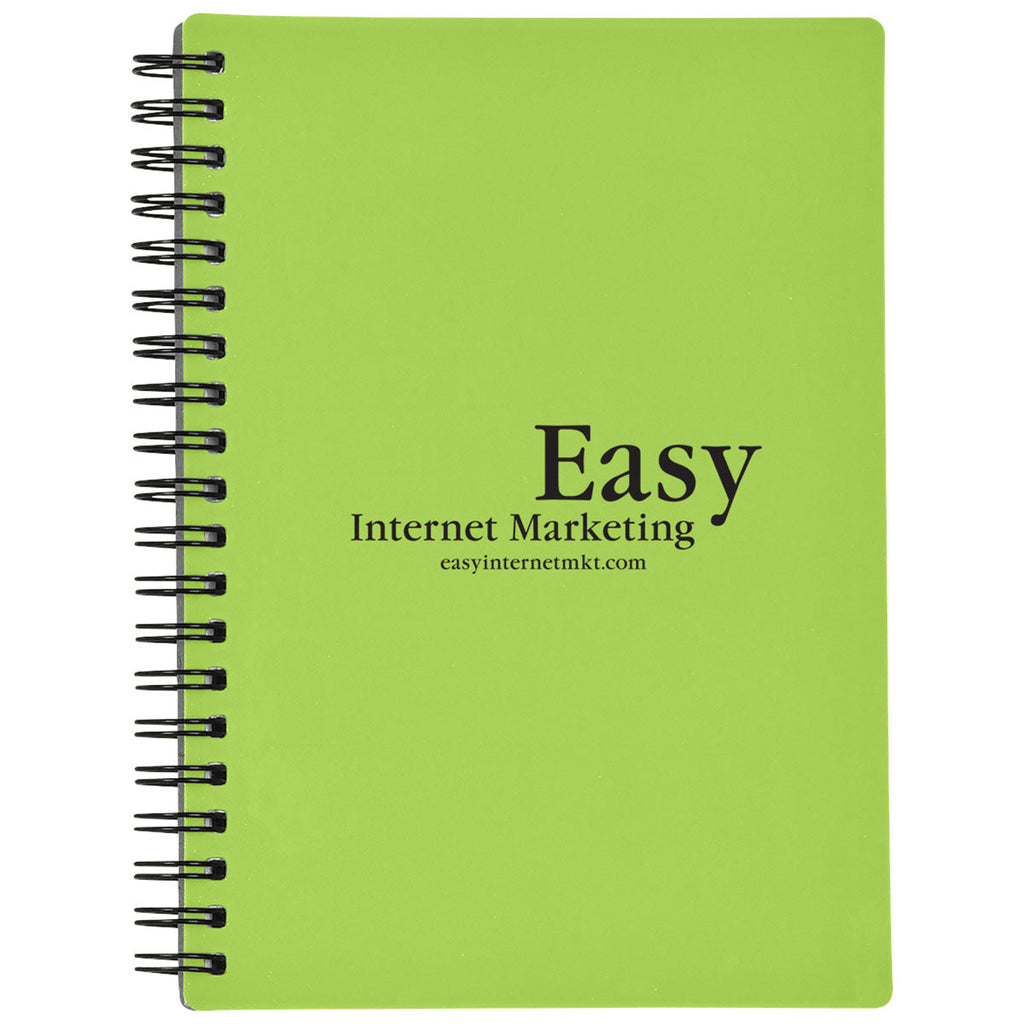 Hit Lime Green Rubbery Spiral Notebook