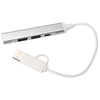 Leed's Silver Recycled Aluminum 4-Port USB-A and C Hub