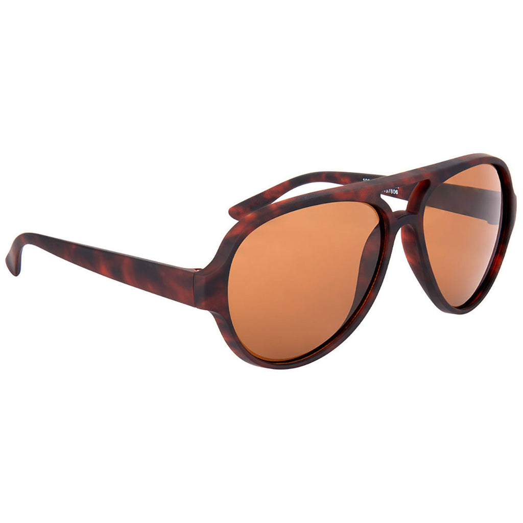 Hit Tortoise Rubberized Recycled Frame Aviator Sunglasses