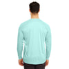 UltraClub Men's Sea Frost Cool & Dry Sport Long-Sleeve Performance Interlock T-Shirt