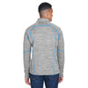 North End Men's Platinum/Olympic Blue Flux Melange Bonded Fleece Jacket