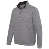 J. America Men's Charcoal Heather Quilted Snap Pullover