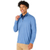 Charles River Men's Light Blue Heather Vista Tri-Blend Quarter Zip