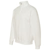 Jerzees Men's White Nublend Cadet Collar Quarter-Zip Sweatshirt