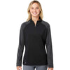 Adidas Women's Black Stripe Block Quarter-Zip Pullover