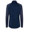 Adidas Women's Team Navy Blue Stripe Block Quarter-Zip Pullover
