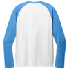 Allmade Unisex Azure Blue/Bright White Tri-Blend Long Sleeve Colorblock Raglan