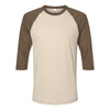 American Apparel Unisex Heather Bone/Heather Army CVC Three-Quarter Sleeve Tee