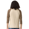 American Apparel Unisex Heather Bone/Heather Army CVC Three-Quarter Sleeve Tee