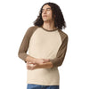 American Apparel Unisex Heather Bone/Heather Army CVC Three-Quarter Sleeve Tee