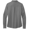 Brooks Brothers Women's Shadow Grey Full-Button Satin Blouse
