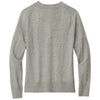 Brooks Brothers Women's Light Shadow Grey Heather Cotton Stretch V-Neck Sweater
